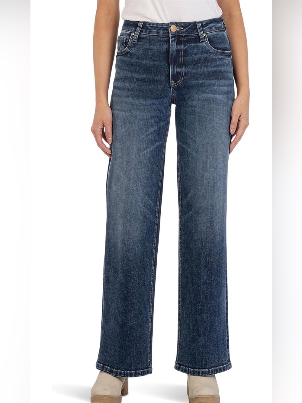 KUT from the Kloth Jean High-Rise Wide Leg Jeans in Expertise Size 6 EUC